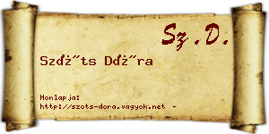 Szőts Dóra névjegykártya